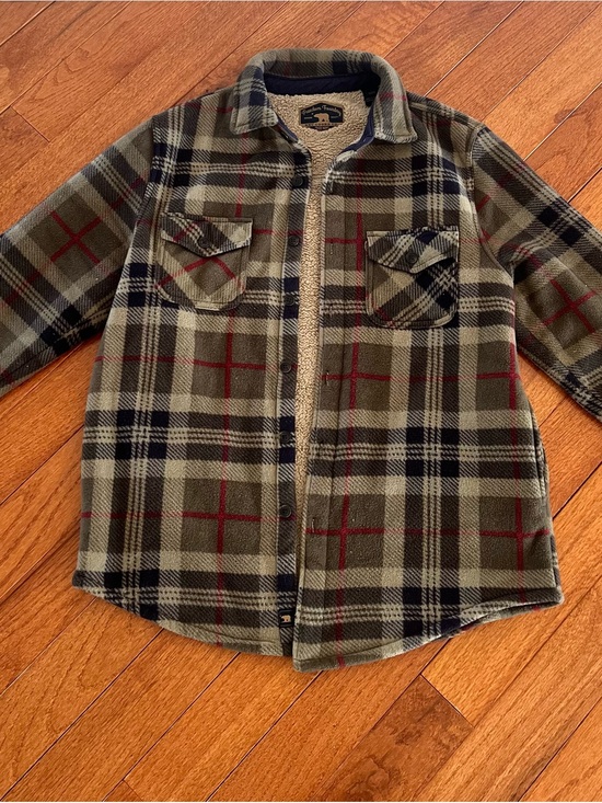 Freedom Foundry Other - Freedom Foundry Sherpa Lined Flannel Plaid Olive Green Shacket Size Medium